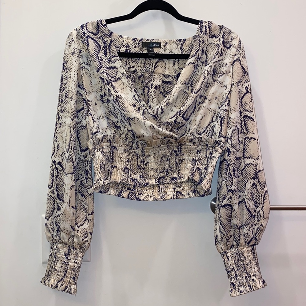 Snake skin aqua top